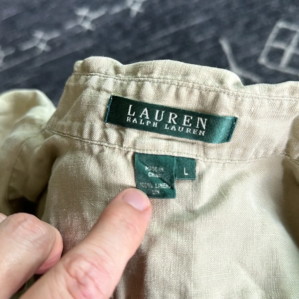 Vintage Ralph Lauren Linen button down blouse - Picture 3 of 6